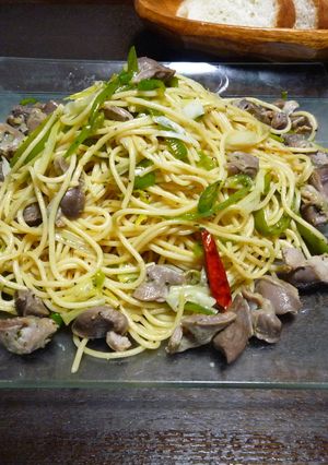 歯ごたえ大好き♥砂肝＆ピーマンのパスタ-レシピのメイン写真