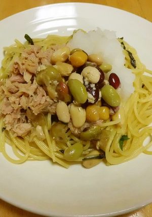 豆ツナおろしスパゲティ-レシピのメイン写真
