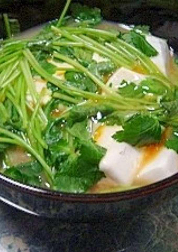 豆腐とたっぷり三つ葉の卵とじ-レシピのメイン写真