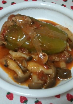 ヘルシー？ピーマンの肉詰めトマト風味-レシピのメイン写真