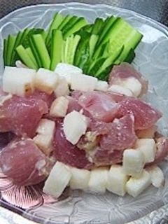 塩麹漬けマグロと長いもの和え物-レシピのメイン写真