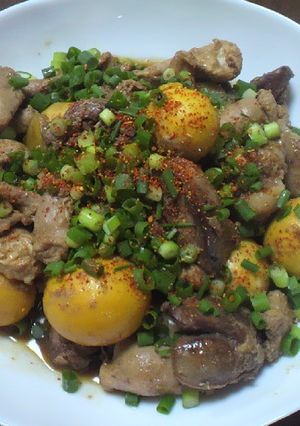 簡単！鶏のホルモン焼き（すき焼き味）-レシピのメイン写真