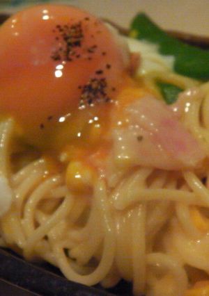 スナップエンドウで簡単カルボナーラ-レシピのメイン写真