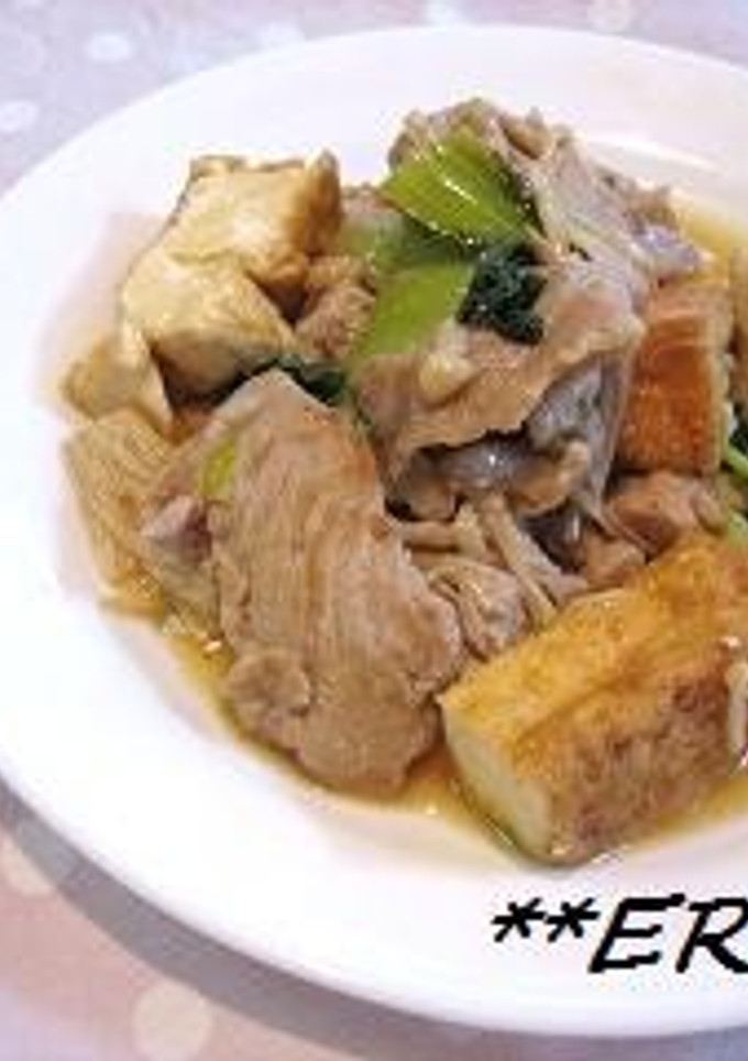 豚肉入り青梗菜と厚揚げの中華風うま煮♬♫-レシピのメイン写真