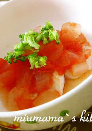 離乳食　ささ身のソテートマトソースかけ-レシピのメイン写真