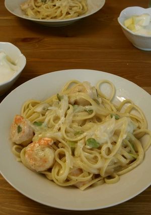 海老とそら豆！春のクリームパスタ-レシピのメイン写真