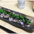 かつおのたたきネギと塩昆布のソース