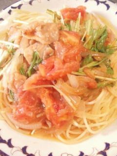 トマトと水菜のさっぱりパスタ♪-レシピのメイン写真
