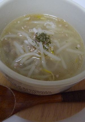 もやしとひき肉の酢スープ-レシピのメイン写真