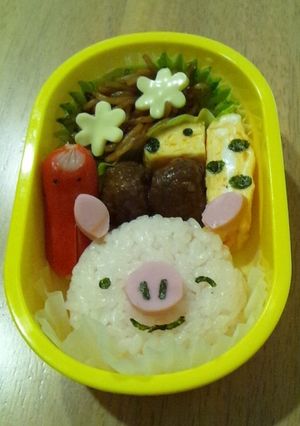 幼稚園キャラ弁☆ブタ-レシピのメイン写真