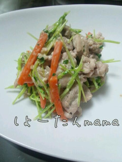 豆苗と豚肉の塩麹マヨ炒め。-レシピのメイン写真