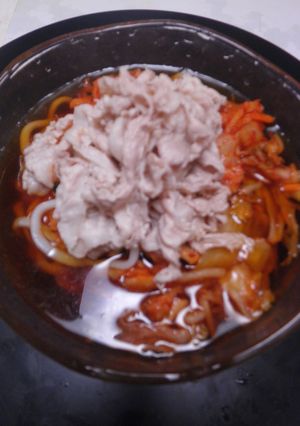 冷やし豚キムチうどん・冷タレぶっかけ-レシピのメイン写真