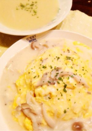 たらこクリームソースのオムライス♡-レシピのメイン写真