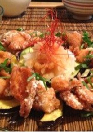 茄子と鶏のおろしポン酢添え-レシピのメイン写真