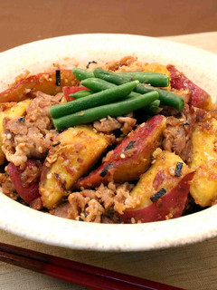 さつま芋と豚肉のかつお風味炒め-レシピのメイン写真