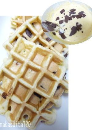 ホットケーキMixで割りチョコワッフル-レシピのメイン写真