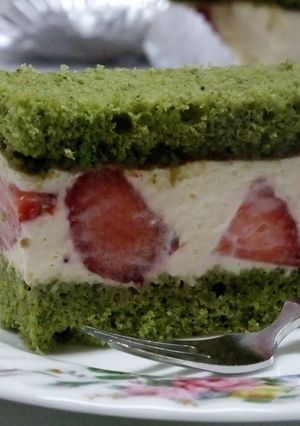 イチゴと抹茶のショートケーキ-レシピのメイン写真
