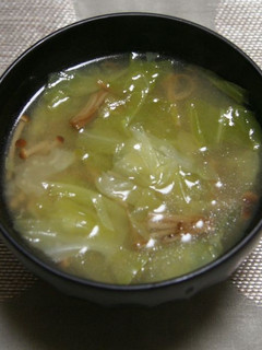 春キャベツと山茶茸の味噌汁-レシピのメイン写真