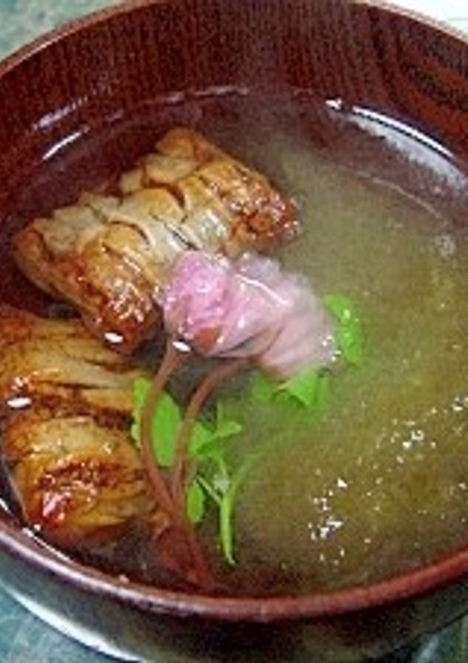 手抜き汁物☆濡れおかきととろろのすまし汁-レシピのメイン写真