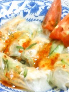 鶏肉とすりおろし生姜の生春巻☆-レシピのメイン写真
