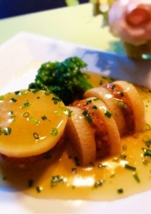 創作和食◎ 豚挽肉の大根挟み餡かけ-レシピのメイン写真
