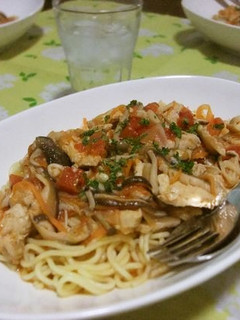 鶏ときのこのトマトパスタ-レシピのメイン写真