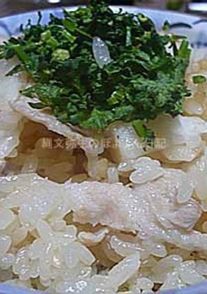 カナダポーク山芋とにんにく炊き込みご飯　-レシピのメイン写真