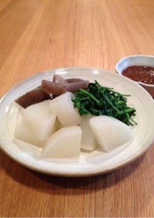 大根とこんにゃくとせりの味噌おでん-レシピのメイン写真