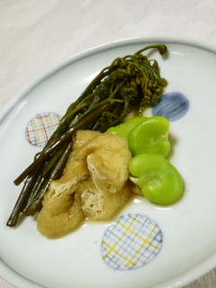 わらび・油あげ・そら豆の含め煮 ヘルシー-レシピのメイン写真