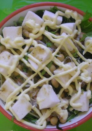 豆たっぷり！ヘルシー海藻麺の和風サラダ-レシピのメイン写真