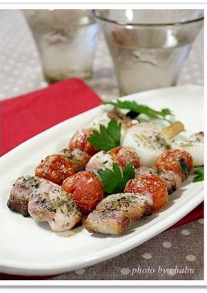 豚ロースとミニトマトの串焼き♪-レシピのメイン写真