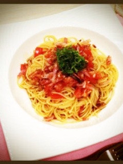 トマトとカリカリベーコンの冷製パスタ-レシピのメイン写真
