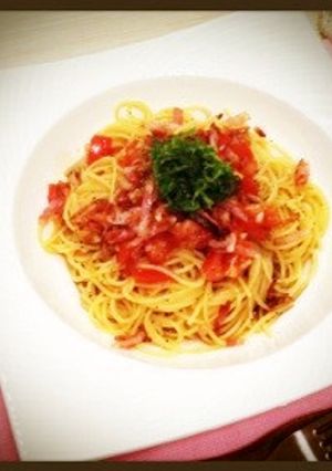 トマトとカリカリベーコンの冷製パスタ-レシピのメイン写真