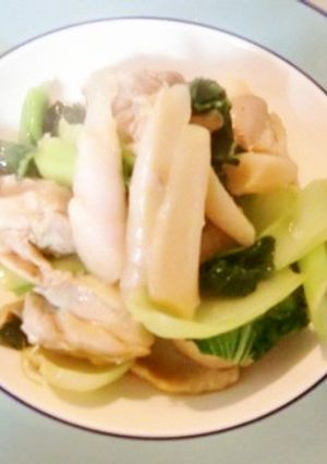 岩下の新生姜で、青梗菜とチキンをおいしく-レシピのメイン写真