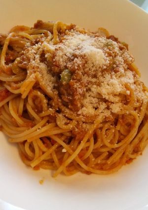 キーマカレーでパスタ-レシピのメイン写真