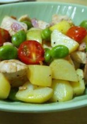 鶏ムネ肉とそら豆のクレイジーソルト炒め-レシピのメイン写真