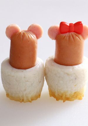キャラ弁☆ウインナーでミッキー＆ミニー-レシピのメイン写真