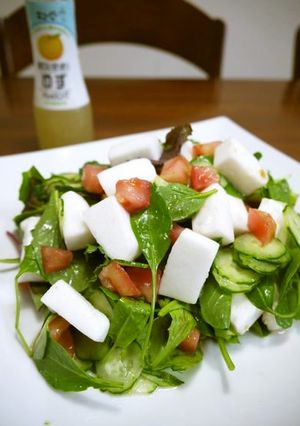 はんぺんと野菜のゆずドレッシングサラダ♪-レシピのメイン写真