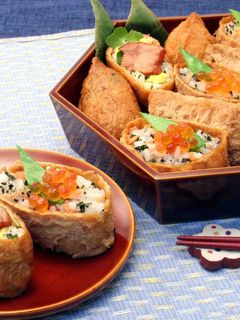 2色の親子いなり寿司-レシピのメイン写真