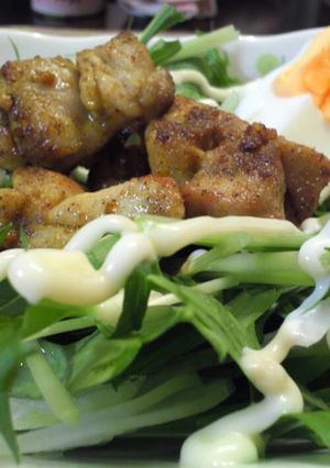鶏肉の水菜サラダ カレー風味-レシピのメイン写真