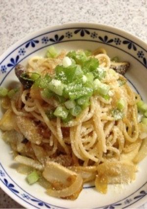 新玉ねぎときのこのスパゲティ-レシピのメイン写真