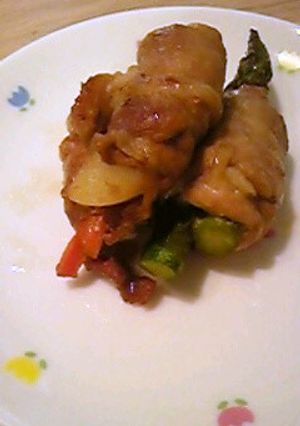 簡単♪豚肉の野菜巻き（照り焼き風）　-レシピのメイン写真