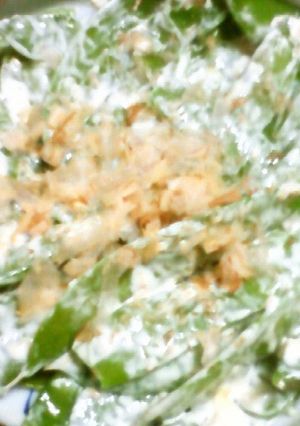 絹さやのからしマヨおかか胡麻和え★-レシピのメイン写真