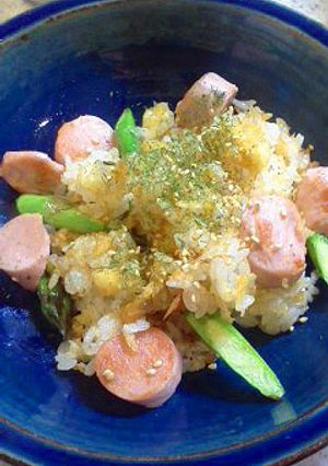 天かすとアスパラのチャーハン-レシピのメイン写真