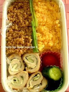 春色★鶏そぼろ&しっとり卵そぼろ弁当-レシピのメイン写真