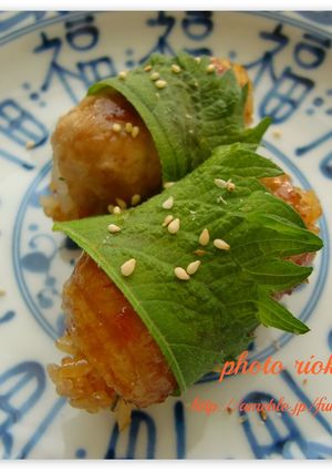 *肉巻きおにぎり　生姜焼き味*-レシピのメイン写真