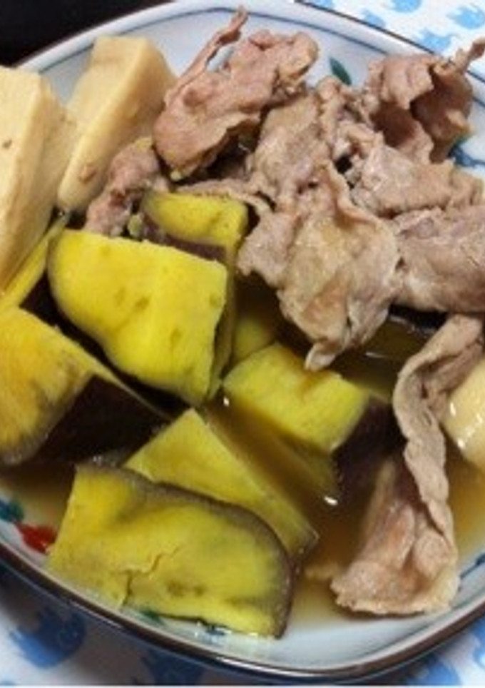 さつまいもと豚肉の煮物-レシピのメイン写真