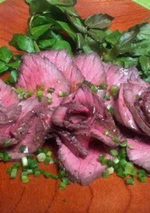 レンジで簡単♪香味野菜のローストビーフ♪-レシピのメイン写真