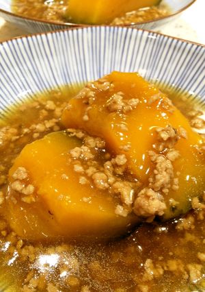 お鍋ひとつで☆かぼちゃのひき肉あんかけ-レシピのメイン写真