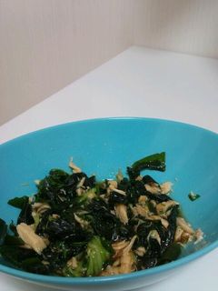 水菜とわかめの簡単サラダ-レシピのメイン写真